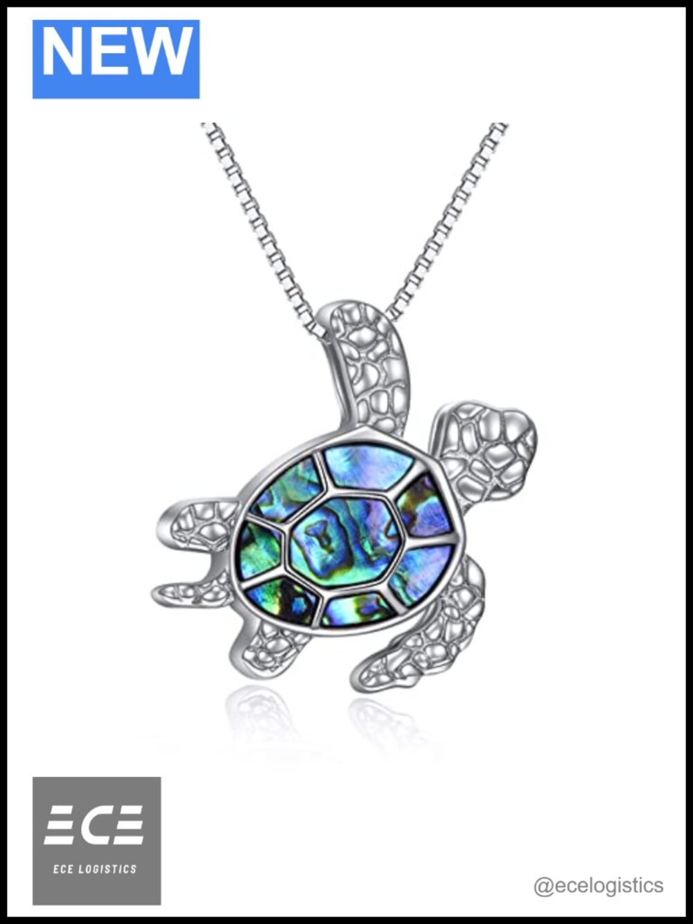 Sterling Silver Turtle Urn Necklace for Ashes 18+2" Women's Memory Jewelry